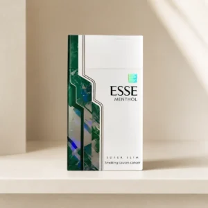 ESSE Menthol Mechanical Green Super Slim packaging photographed for a AUD price and sale-unit explanation page