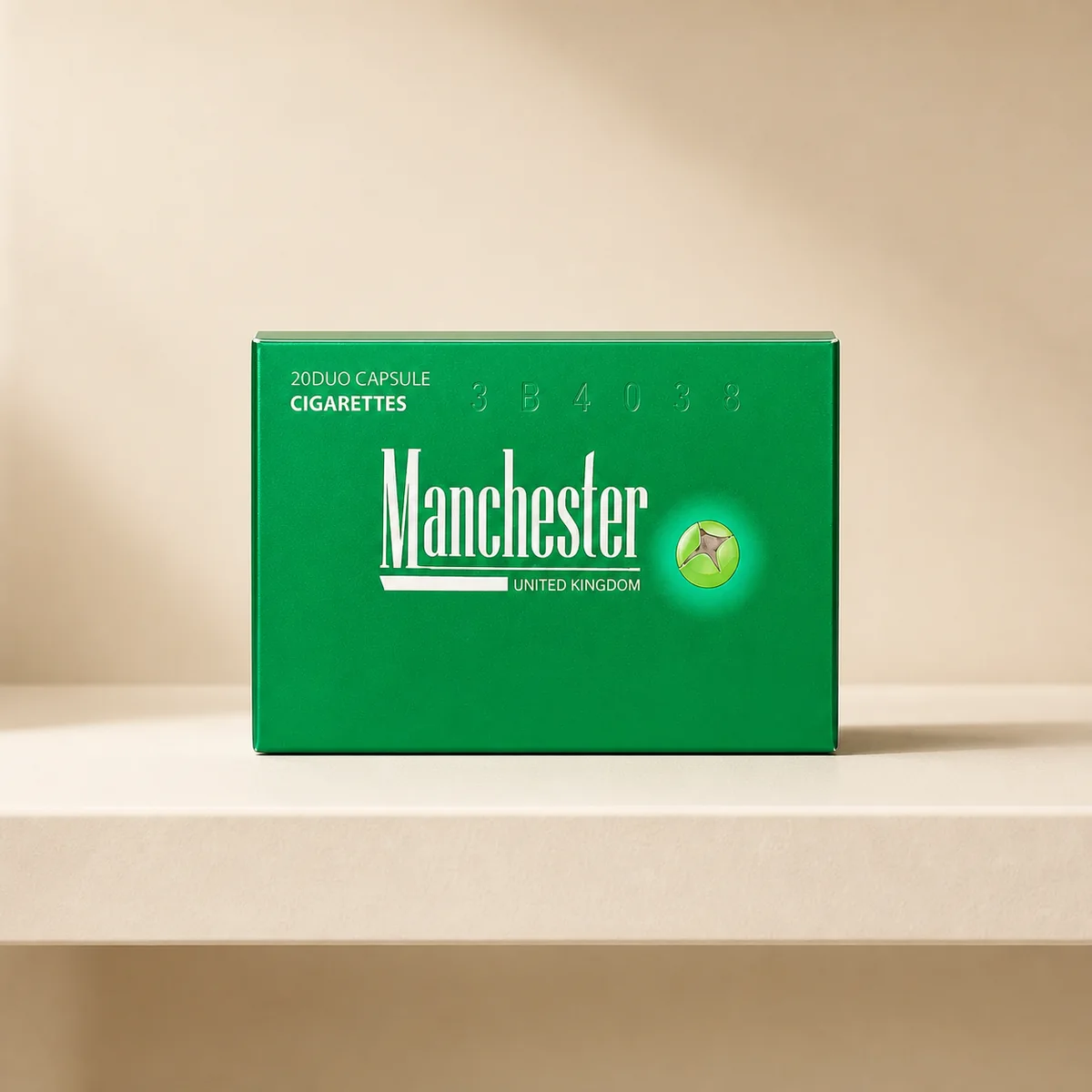 Manchester Green Crush packaging photographed for a AUD price and sale-unit explanation page