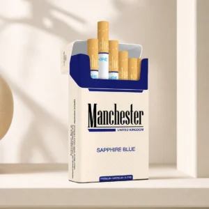Manchester Sapphire Blue packaging photographed for a AUD price and sale-unit explanation page