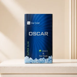 Oscar Super Slim Ice Cold packaging photographed for a AUD price and sale-unit explanation page